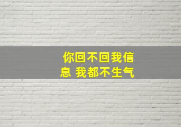 你回不回我信息 我都不生气